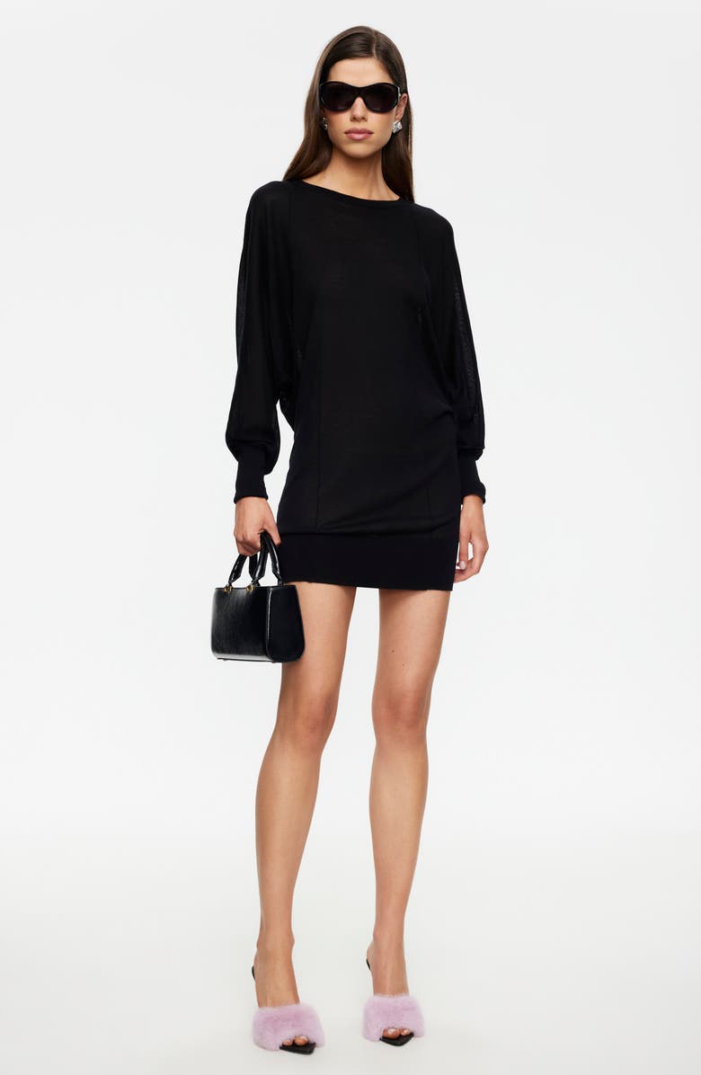 LIONESS Bellissimo Long Sleeve Minidress, Alternate, color, Noir