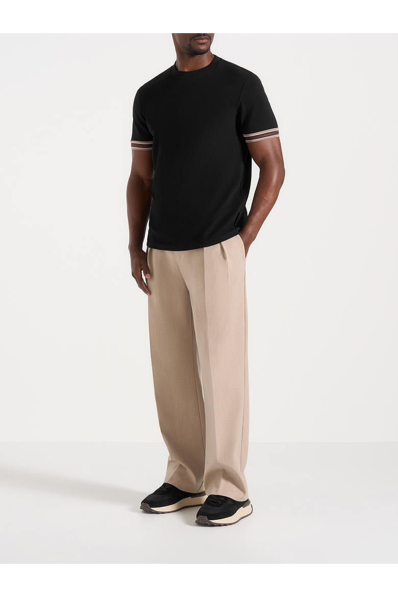 Layton Taped Cotton T Shirt, Main, color, Black