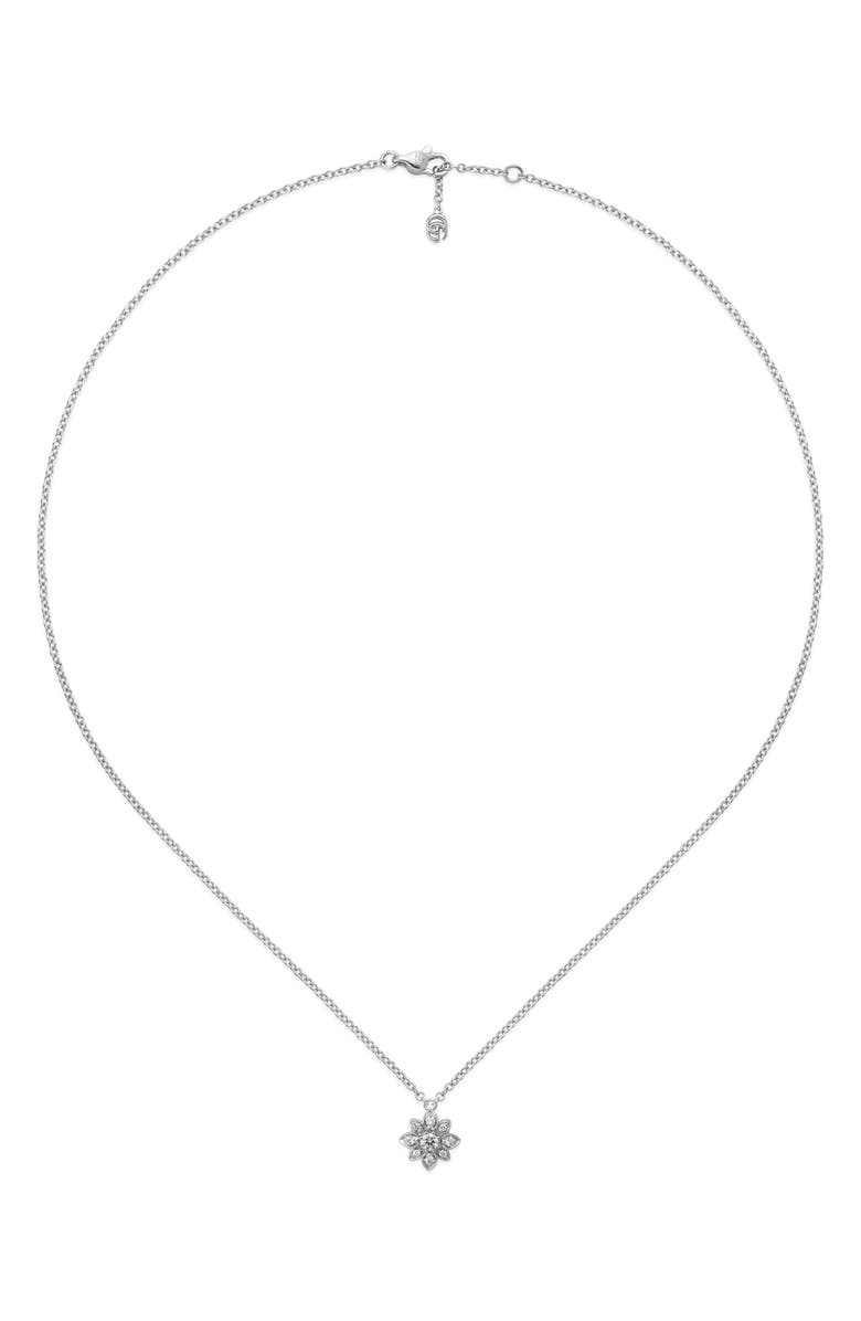Gucci Flora Diamond Pendant Necklace, Main, color, 
