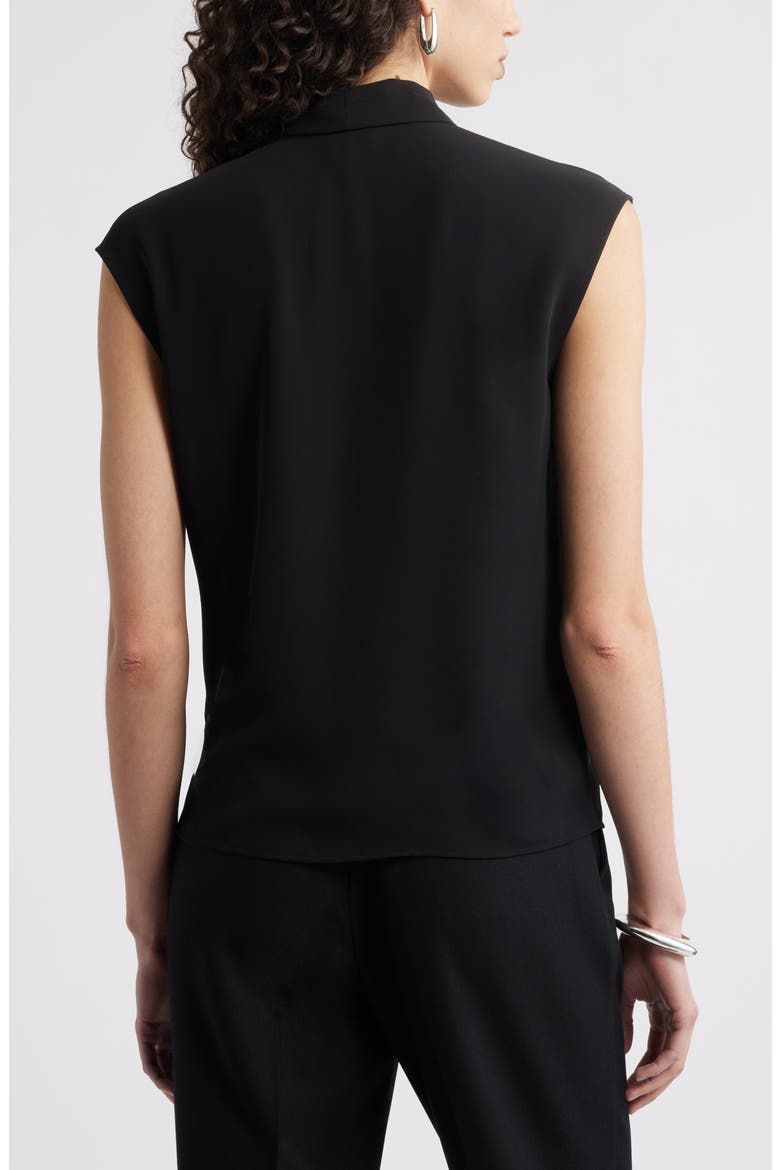 Tie Front Sleeveless Top, Alternate, color, BLACK