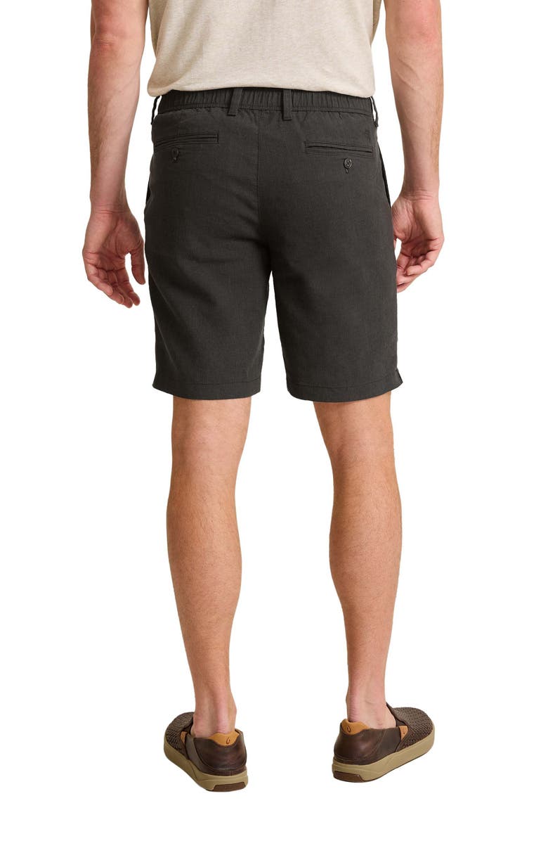 Tommy Bahama Isla Sands Pleated Stripe Linen Blend Shorts, Alternate, color, Black