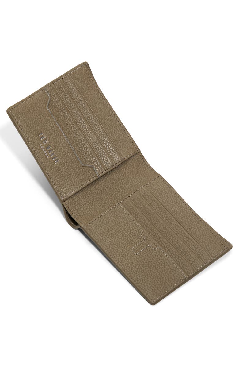 Ted Baker London Brockwell Pebbled Leather Bifold Wallet, Alternate, color, Sage