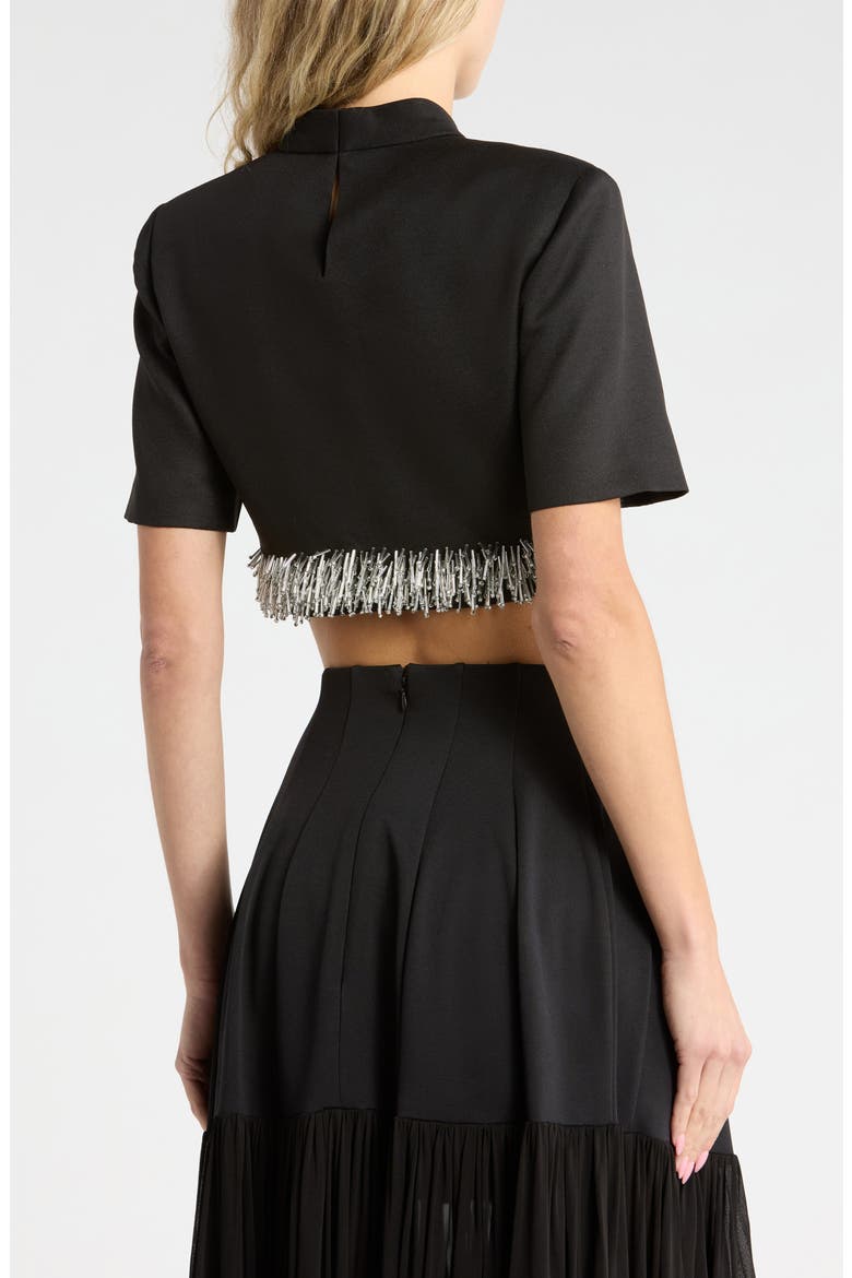 Jalen Bead Hem Crop Top, Alternate, color, BLACK