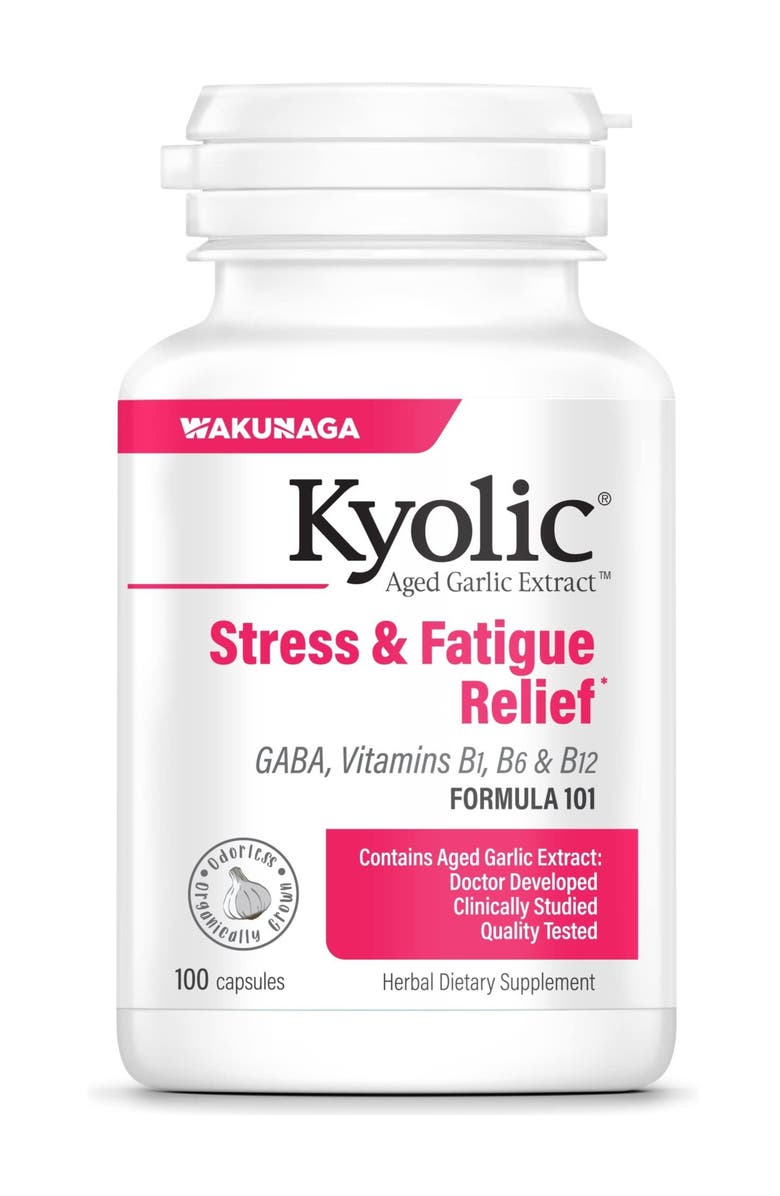 Kyolic Aged Garlic Extract Formula 101, Stress and Fatigue Relief, 100 capsules., Main, color, NO COLOR