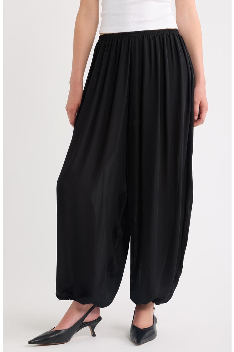 The Silk Balloon Pants, Main, color, BLACK