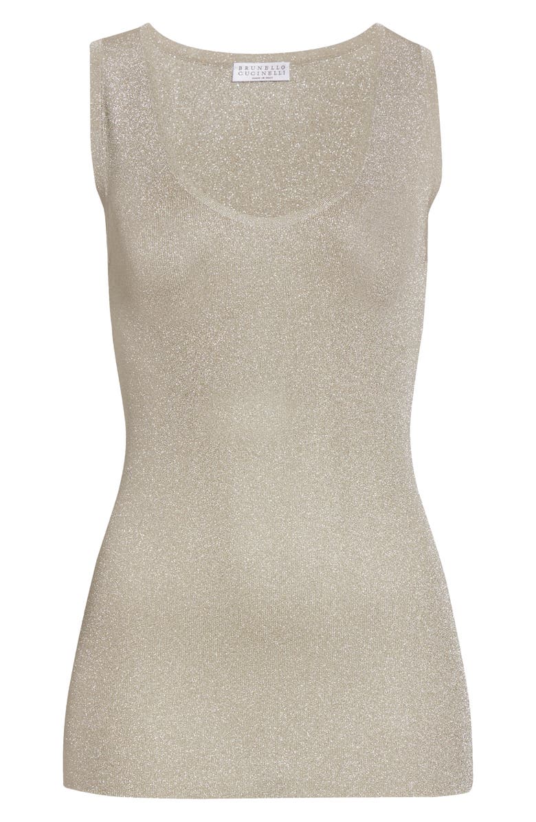 Brunello Cucinelli Metallic Sweater Tank, Alternate, color, 