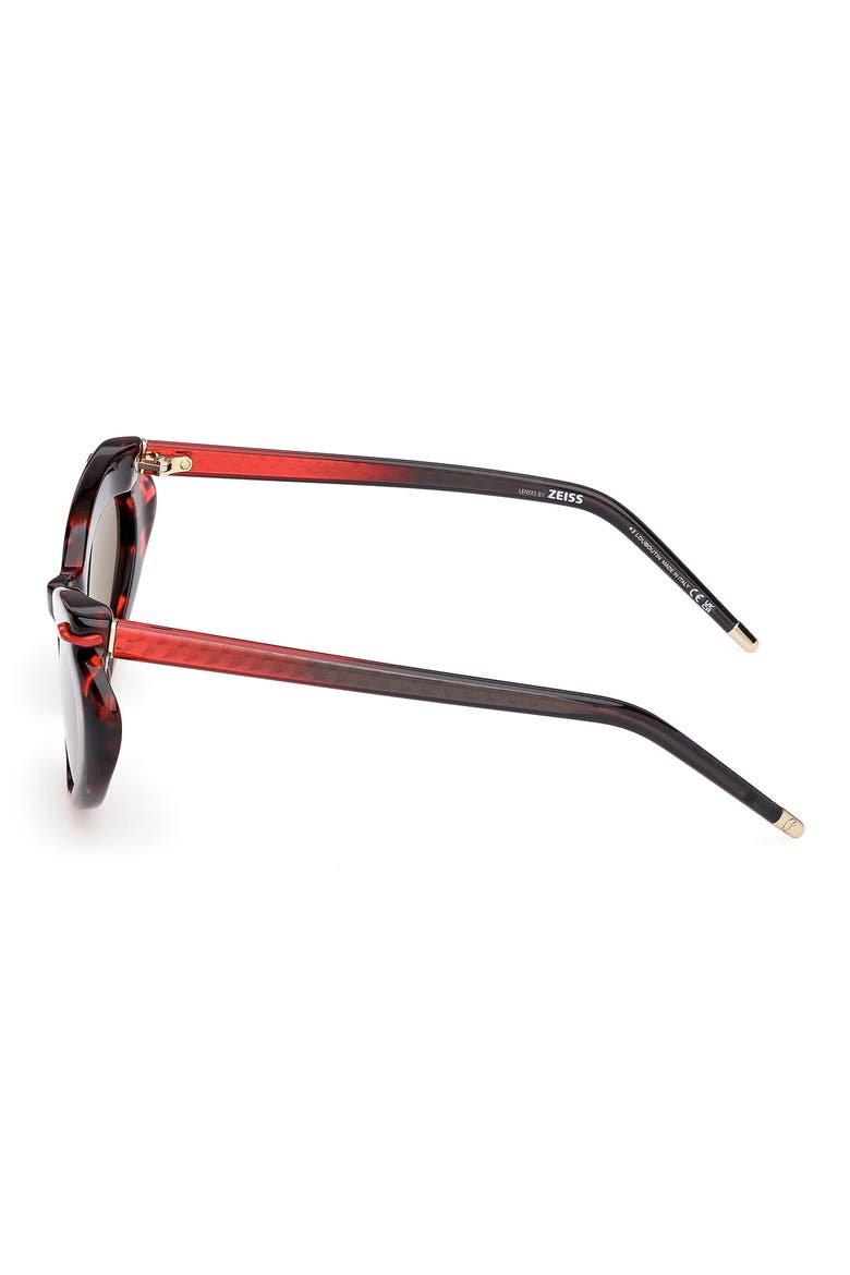 56mm Geometric Sunglasses, Alternate, color, RED HAVANA / GOLD / ZEISS