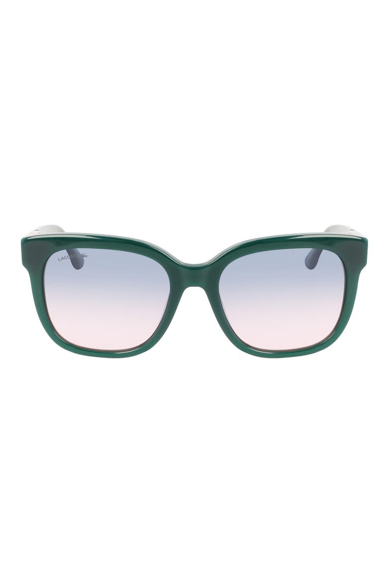 55mm Gradient Rectangular Sunglasses, Main, color, OPALIN GREEN