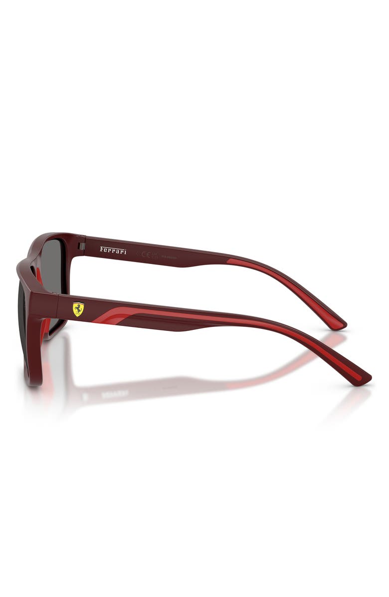 Scuderia Ferrari 59mm Polarized Square Sunglasses, Alternate, color, Bordeaux Matte / Polar Grey
