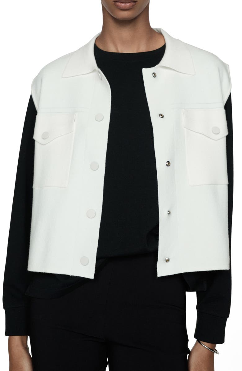 MANGO Snap Front Knit Vest, Main, color, 