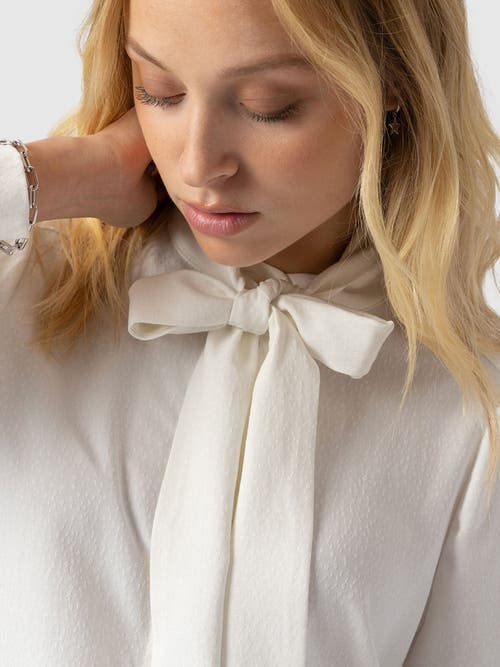 Saint And Sofia Saint + Sofia Paxton Pussybow Blouse In White