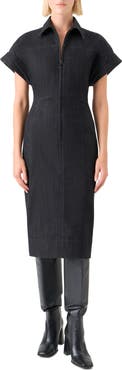 Akris punto Structured Stretch Denim Shirtdress