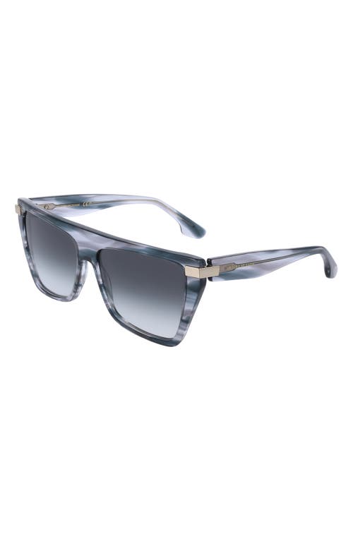 Victoria Beckham 57mm Modified Rectangular Sunglasses In Blue