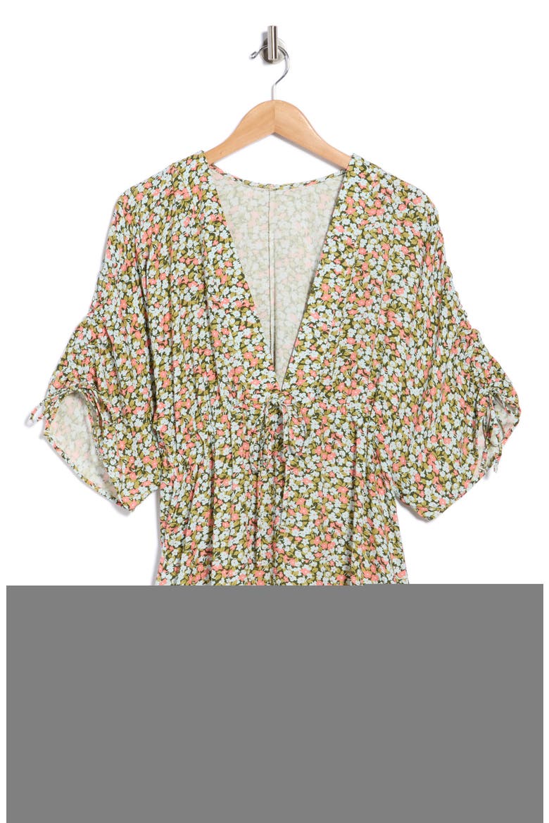 Mousse Floral Kaftan Cover-Up, Main, color, GREEN