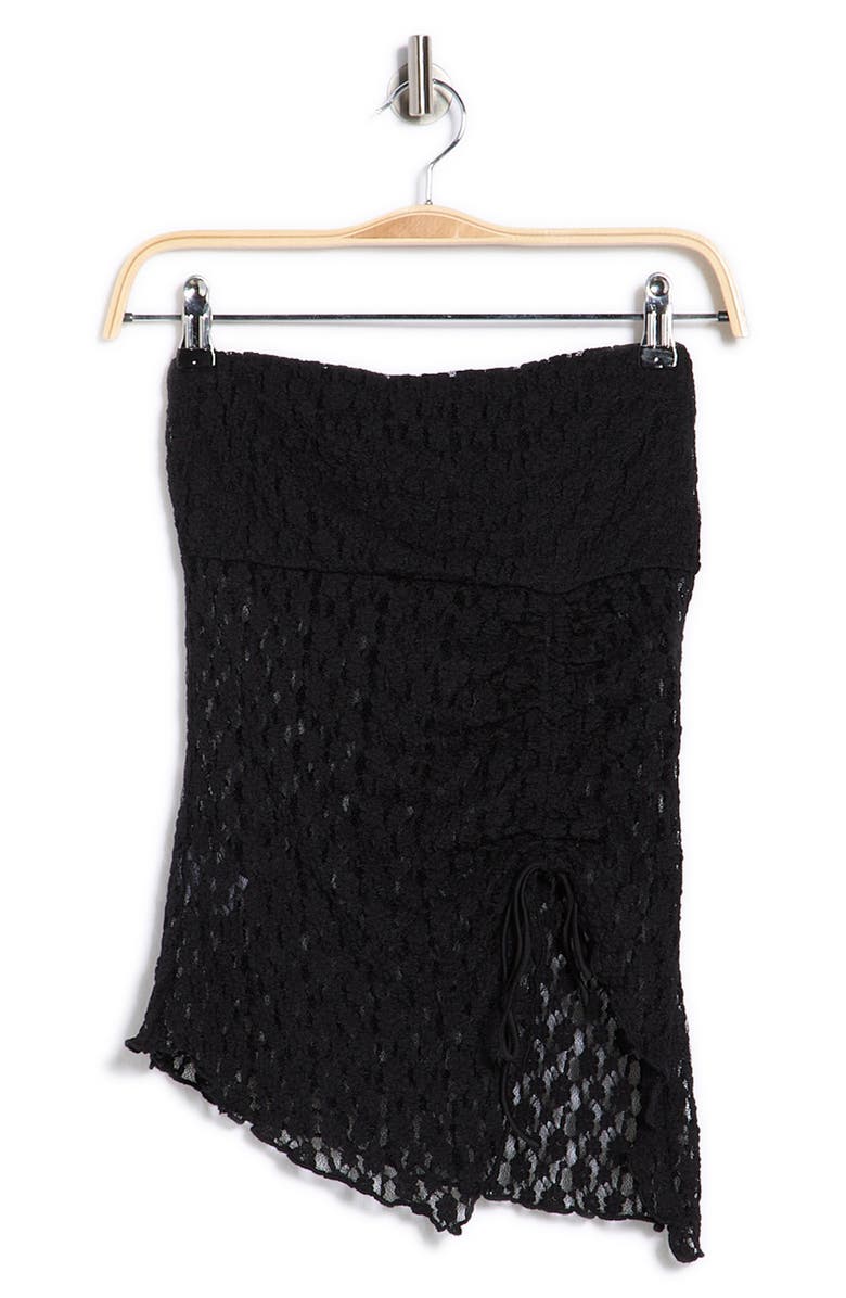 Abound Lace Asymmetrical Hem Tube Top, Alternate, color, Black