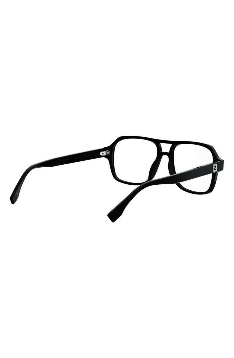 Fendi FF Squared 54mm Square Optical Glasses, Alternate, color, Shiny Black