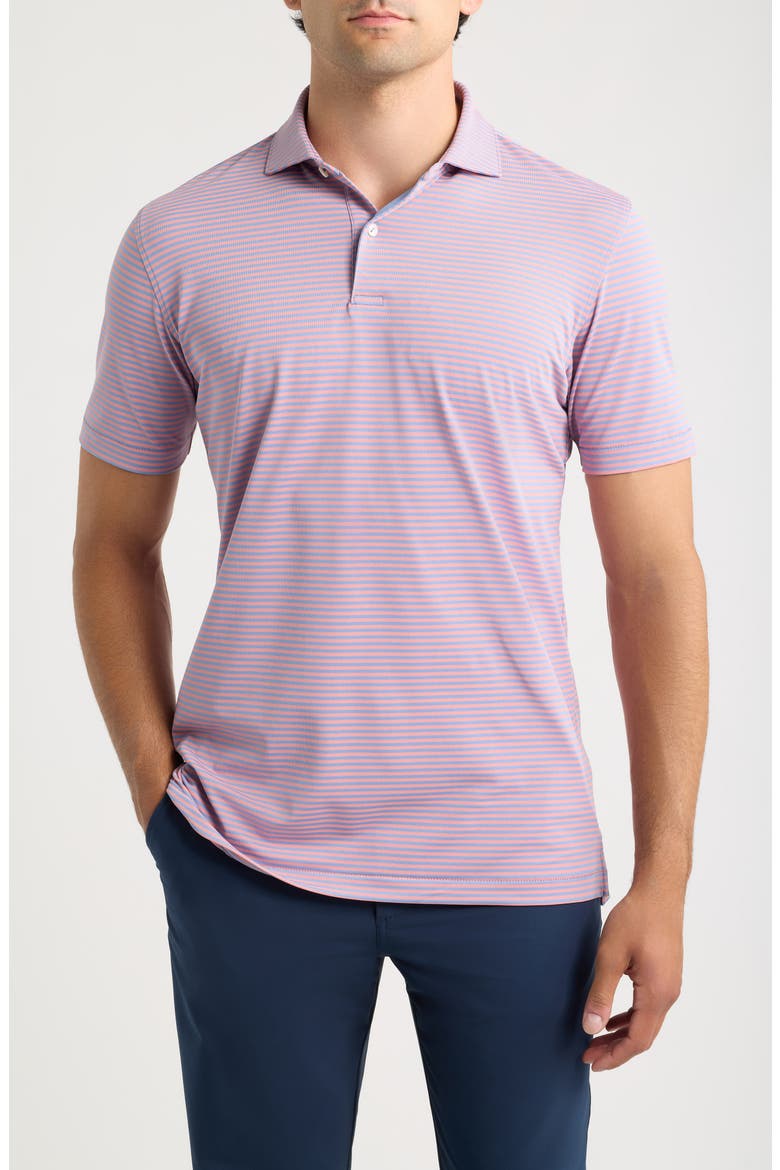 Verse Stripe Crown Crafted Performance Jersey Golf Polo, Main, color, WINDY BLUE / MELROSE PINK