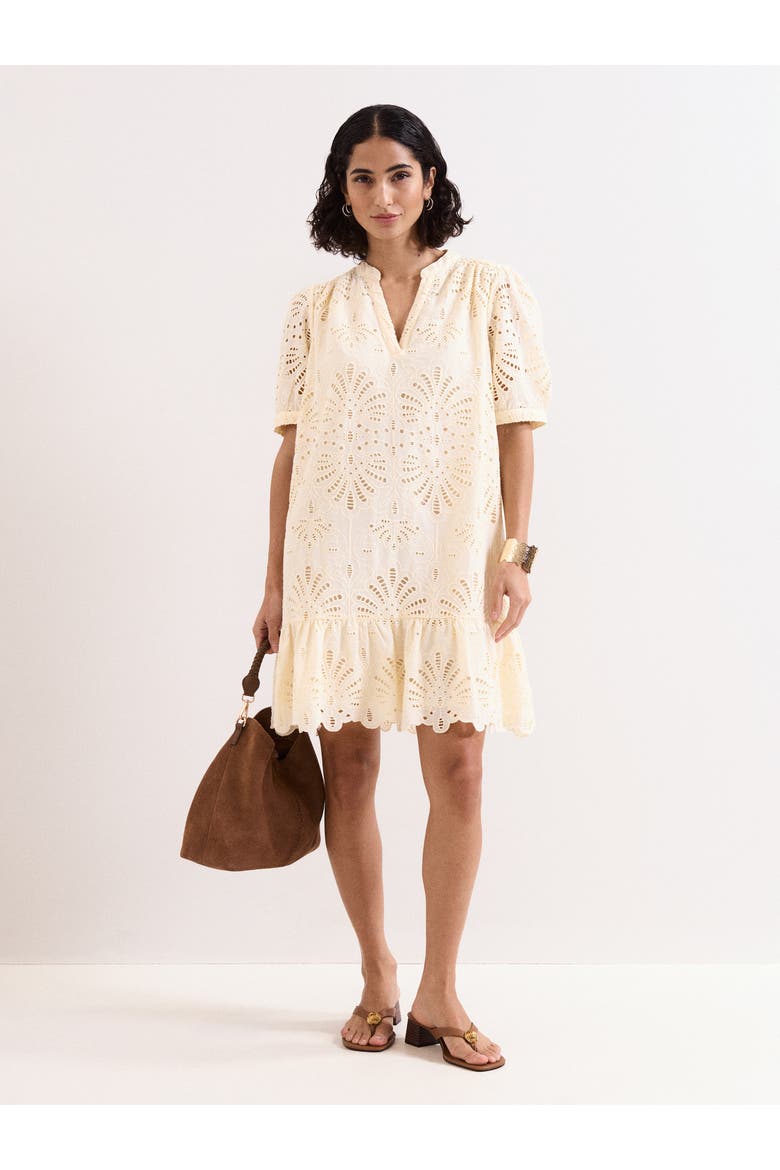 Liliana Embroidered Mini Dress, Alternate, color, Yellow