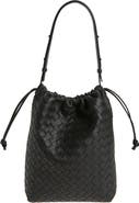 Bottega Veneta Biblioteca Intrecciato Leather Bucket Bag