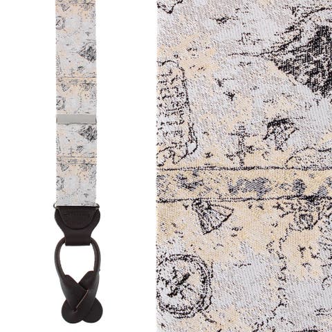 Sparrow's Bounty Treasure Map Silk Button End Suspenders