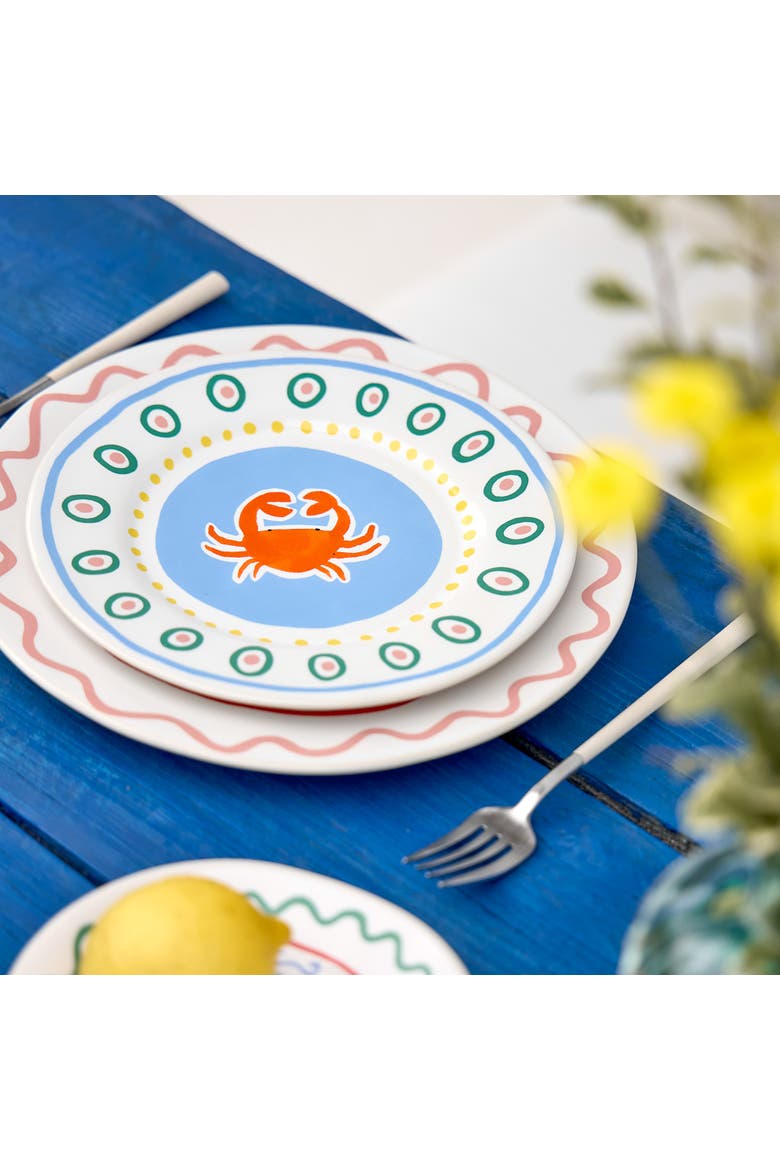 Summer Bliss  Set/6 salad plates, Alternate, color, Crab