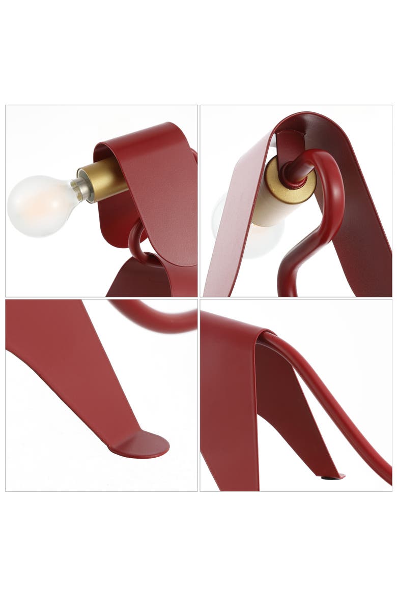 Rover Modern Industrial Iron Canine LED Kids' Lamp, Alternate, color, Red