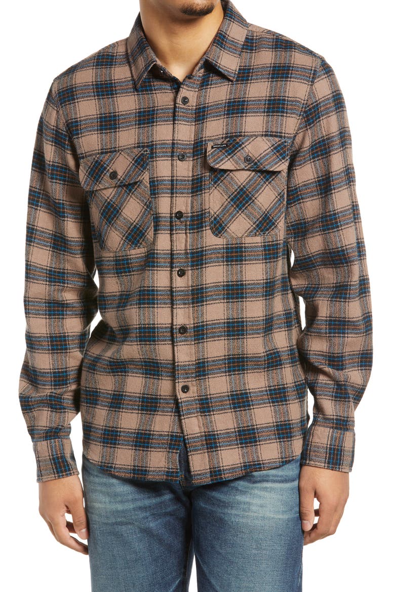 Bowery Plaid Flannel Button-Up Shirt, Main, color, PINK