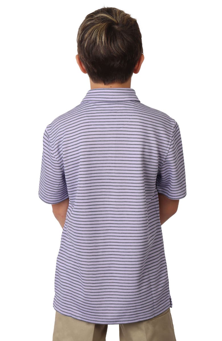 TailorByrd Kids' Yarn Dyed Piqué Knit Polo, Alternate, color, Navy