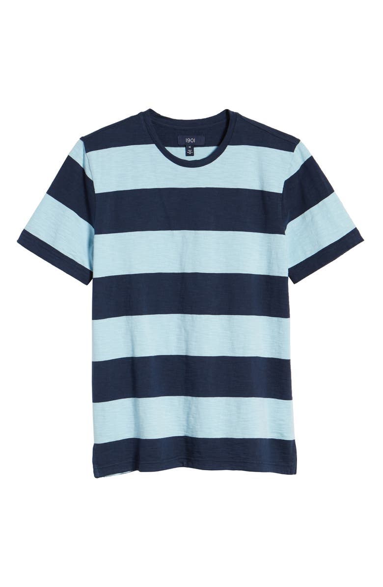 1901 Rugby Stripe Crewneck T-Shirt, Alternate, color,