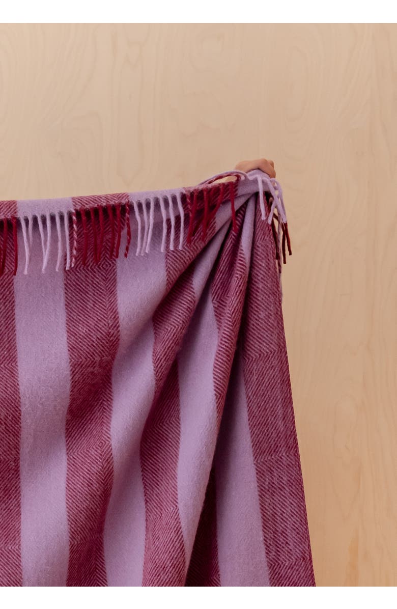 TBCo Recycled Wool Stripe Throw Blanket, Alternate, color, Lilac Diamond Stripe