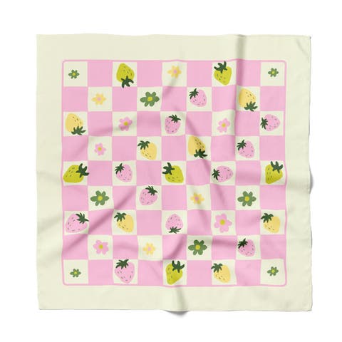 Strawberry Checkers Cotton Silk Bandana