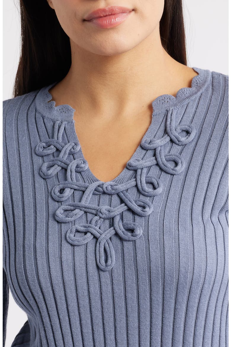 Soutache Rib Sweater, Alternate, color, BLUE SHADOW