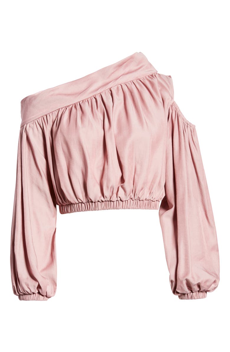 Amy Lynn Willow One-Shoulder Crop Top, Alternate, color, Pink