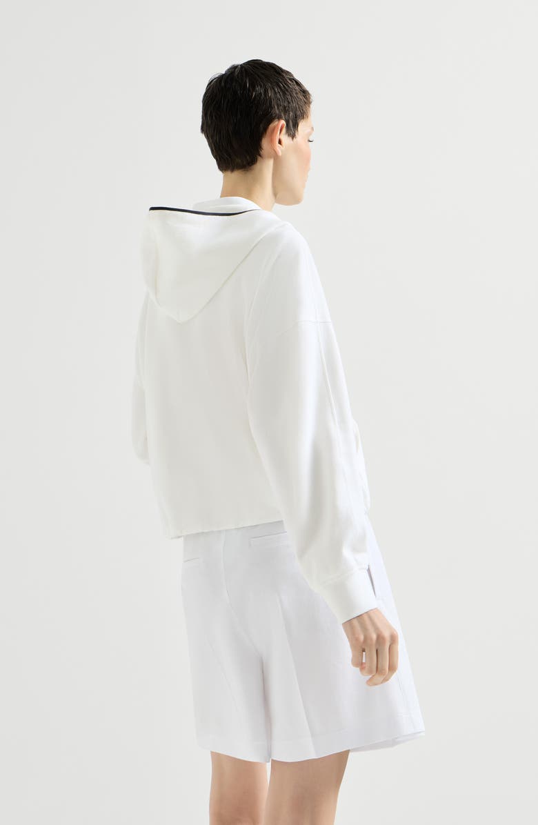 Brunello Cucinelli Hooded sweatshirt with logo, Alternate, color, White
