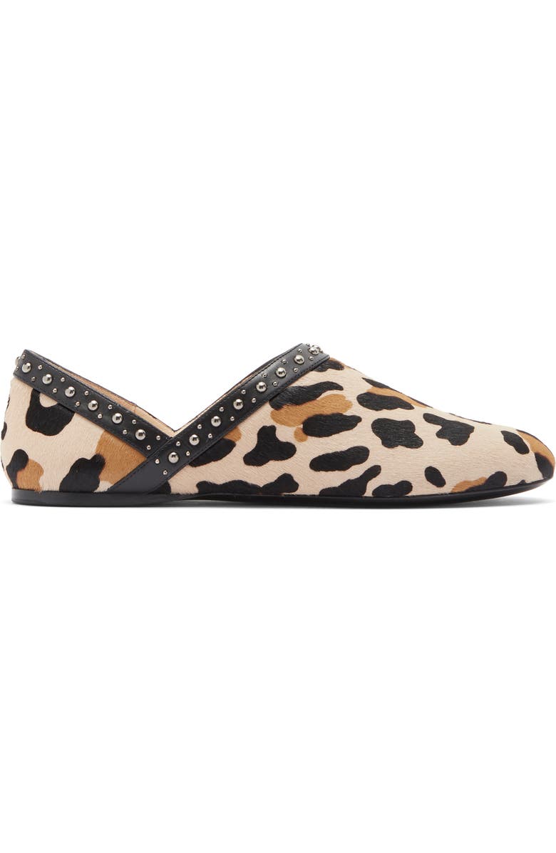 Longchamp Leopard Print Genuine Calf Hair Ballet Flat, Alternate, color,
