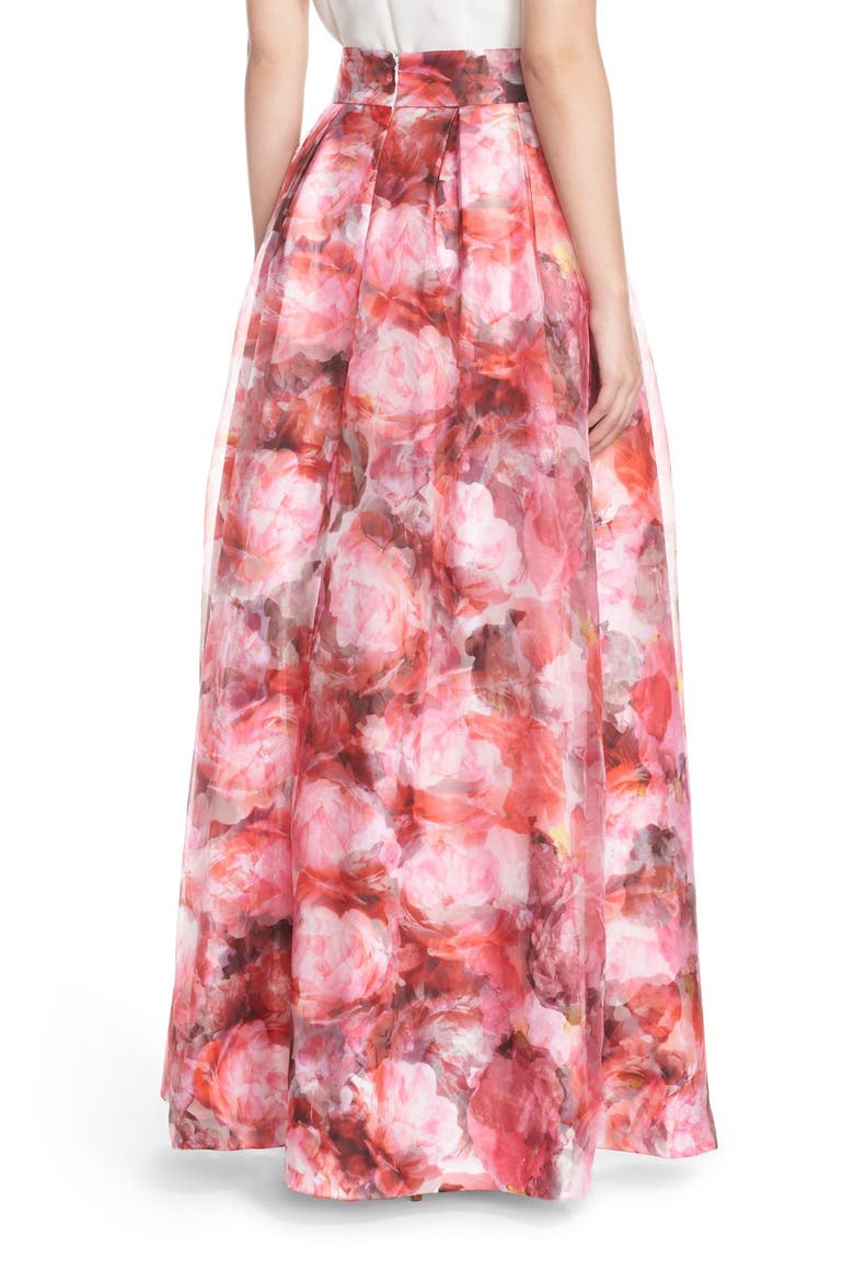 Floral Organza Ball Skirt, Alternate, color, PINK