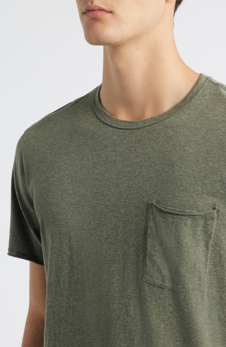rag & bone Miles Melange Pocket T-Shirt, Alternate, color, Heather Green