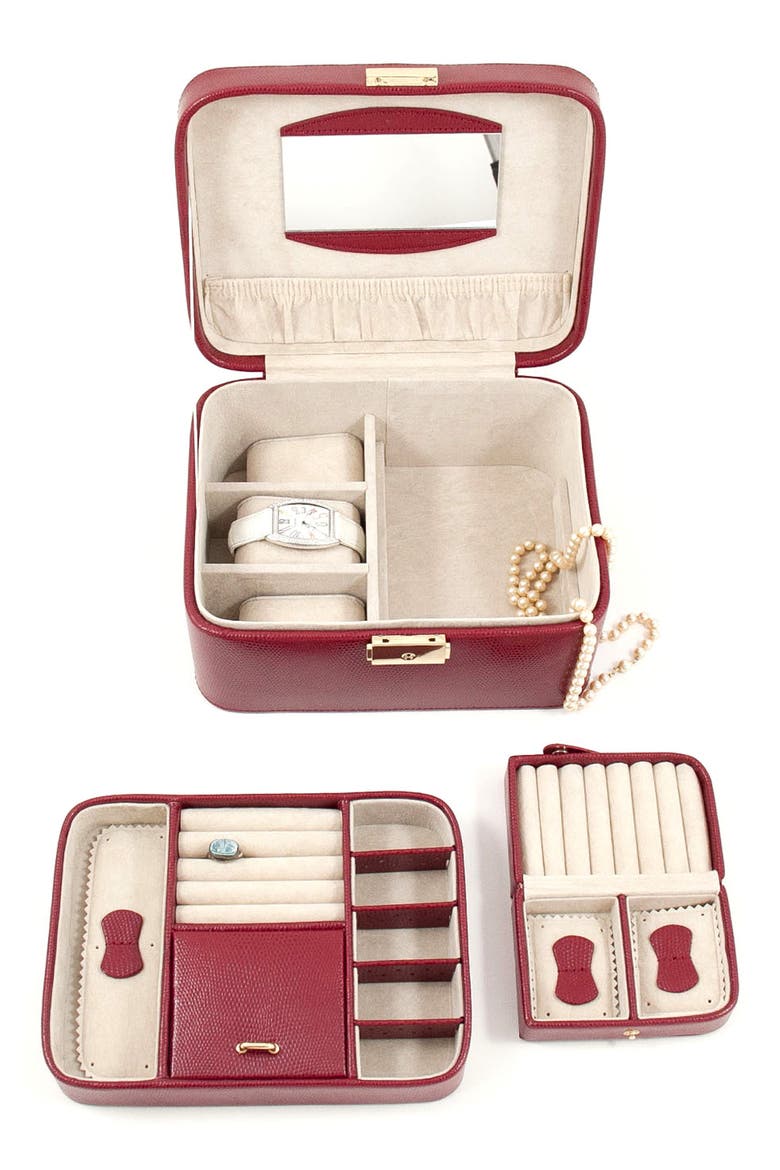 Leather Jewelry Box, Alternate, color, RED