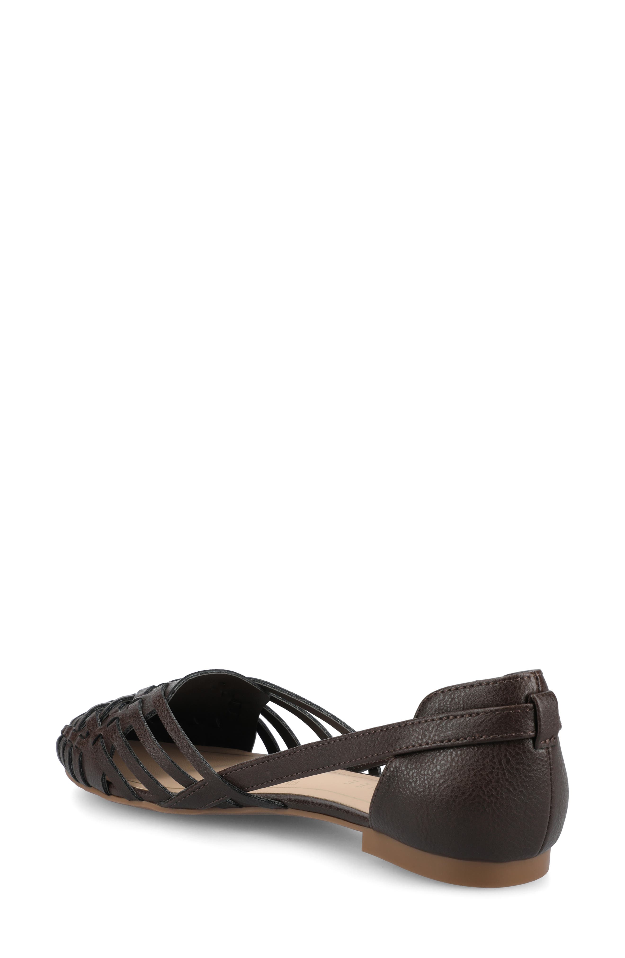 JOURNEE Ekko Weave Flat, Alternate, color, BROWN