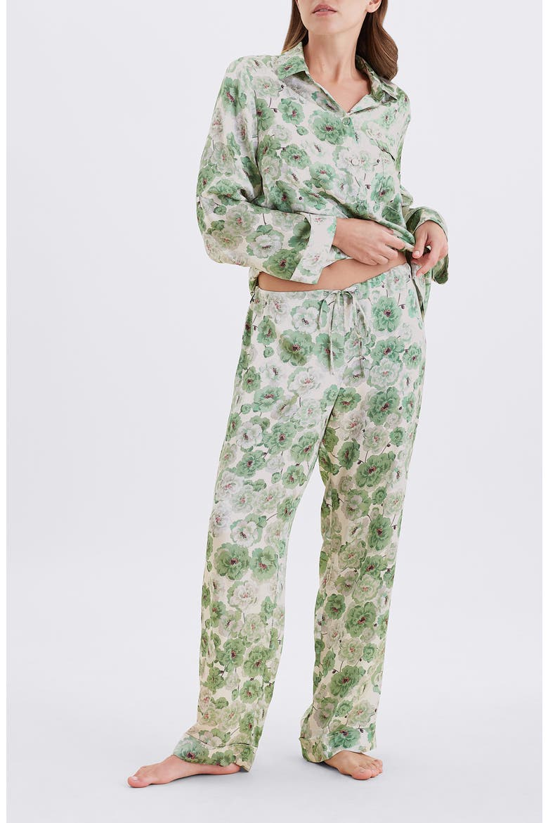 Florence Cotton Sateen Pajamas, Alternate, color, TEA GREEN