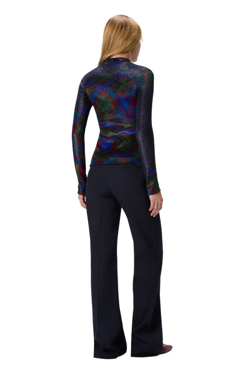 Missoni Turtleneck Sweater With Flame Pattern, Alternate, color, Green 
Red