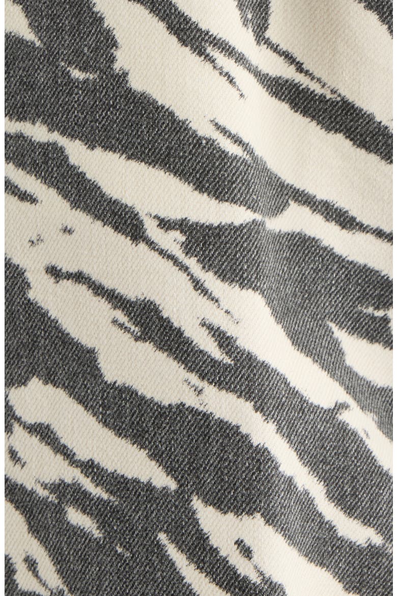 Phoebe Drawstring Zebra Print Wide Leg Jeans, Alternate, color, WASHED ZEBRA