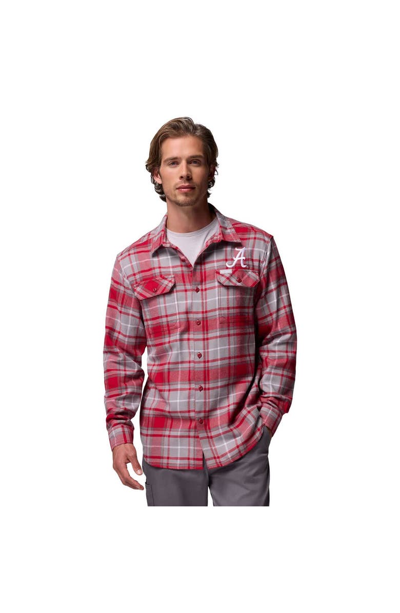 Columbia Men's Columbia  Crimson Alabama Crimson Tide Flare Gun Omni-Wick Flannel Long Sleeve Button-Up Shirt, Main, color, 