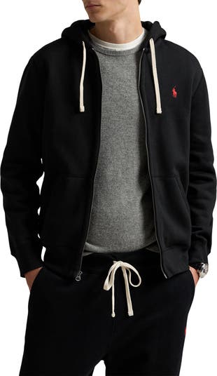 パーカー・フーディ Polo Ralph Lauren Black Zip Sweatshirt In Cotton Blend Zipped cotton-blend hoodie in black - Polo Ralph Lauren Kids