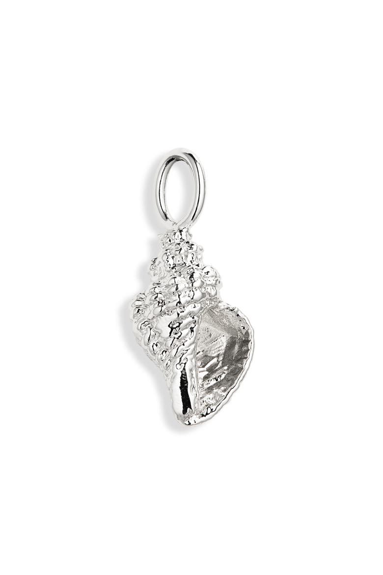 Conch Shell Charm, Main, color, SILVER