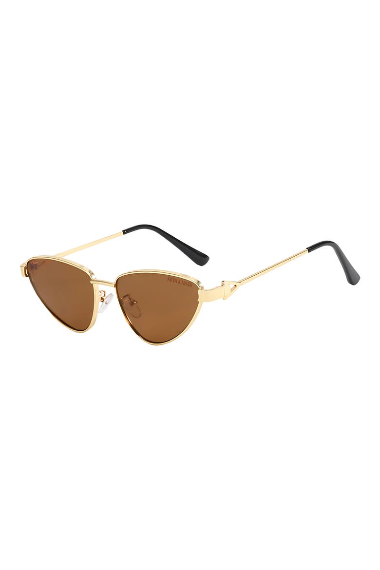 Jasmine 58mm Polarized Cat Eye Sunglasses, Alternate, color, GOLD / BROWN
