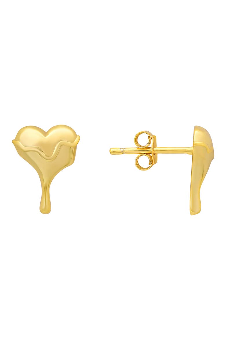 Melting Heart Stud Earrings, Main, color, GOLD