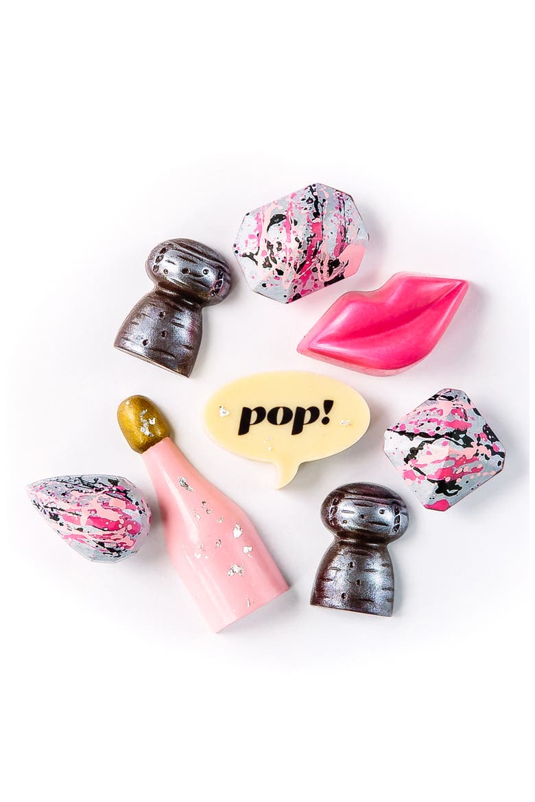 Pop Champagne 8-Piece Chocolates, Alternate, color, WHITE