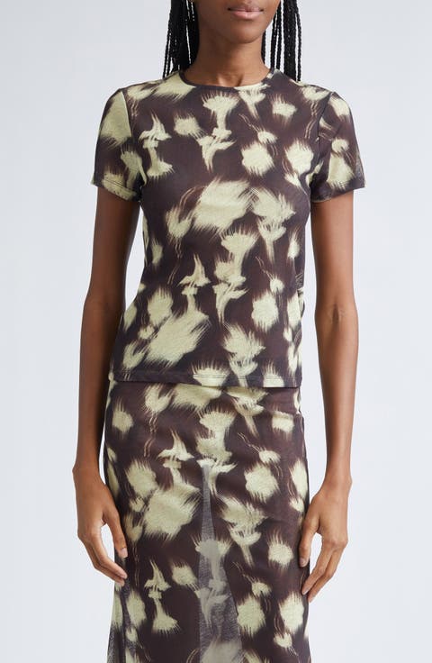 Arden Print Mesh Top