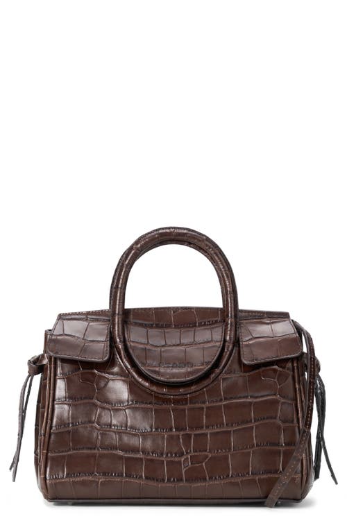 STAUD Mini Maude Croc Embossed Leather Carryall in Espresso Croco at Nordstrom